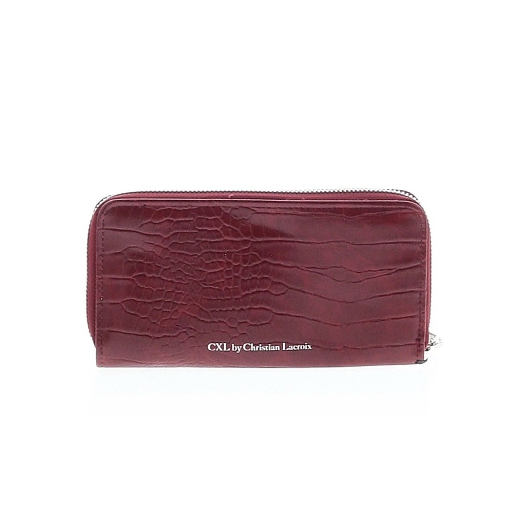 CXL Christian Lacroix Wristlet Wallet Red Kara Croc Zip Around‎ NWT NIP MSRP $48 - Picture 2 of 2